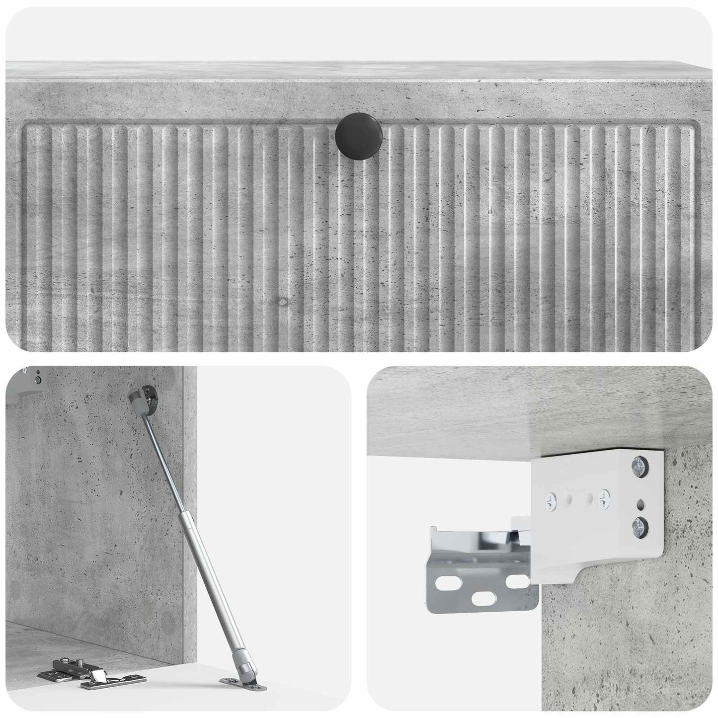 Væghængt TV-skab Betongrå 98 x 31 x 30 cm Konstrueret træ