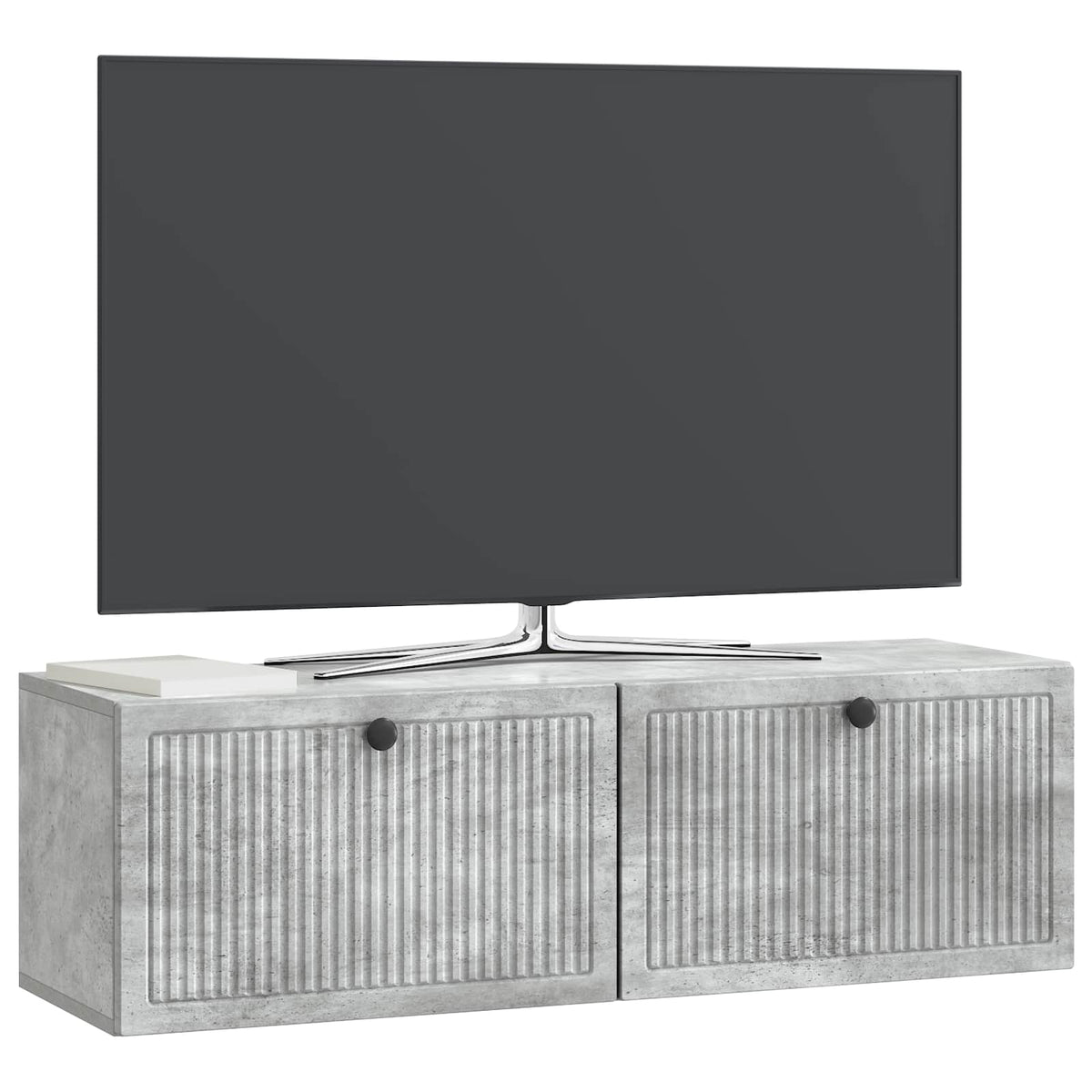 Væghængt TV-skab Betongrå 98 x 31 x 30 cm Konstrueret træ