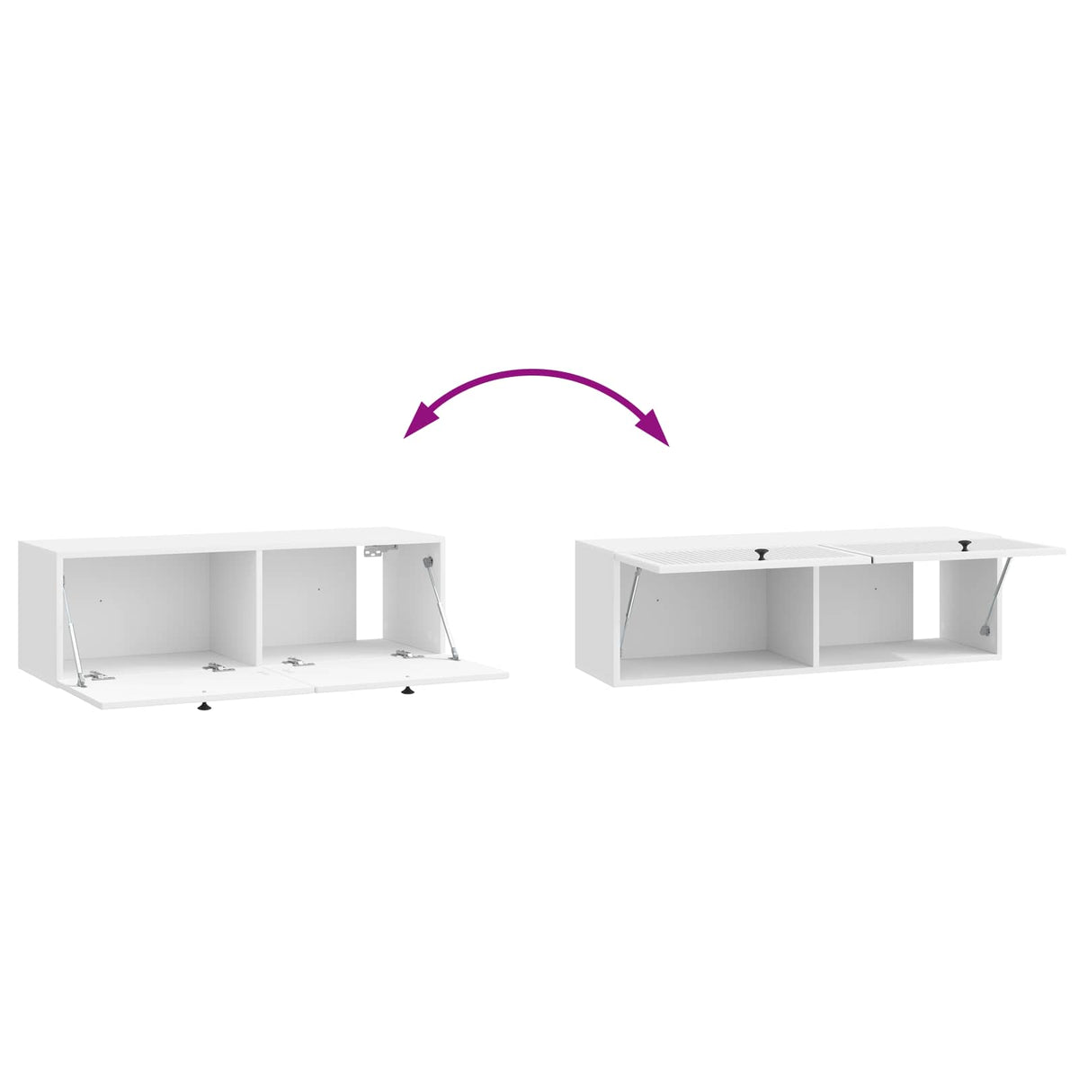 Væghængt TV-skab Hvid højglans 98 x 31 x 30 cm Konstrueret træ