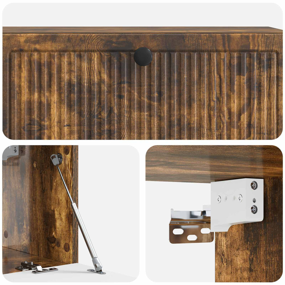 Væghængt TV-skab Røget eg 98 x 31 x 30 cm Konstrueret træ