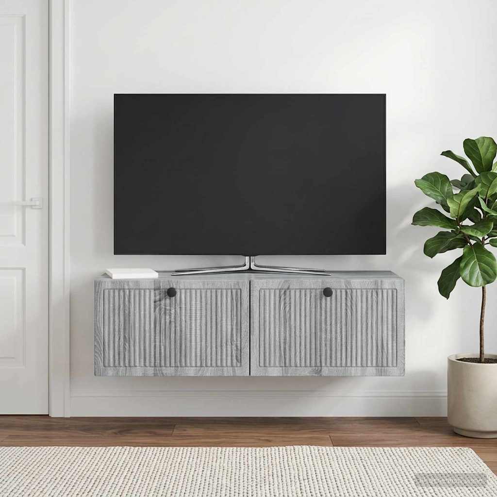 Væghængt TV-skab Grå sonoma-eg 98 x 31 x 30 cm Konstrueret træ