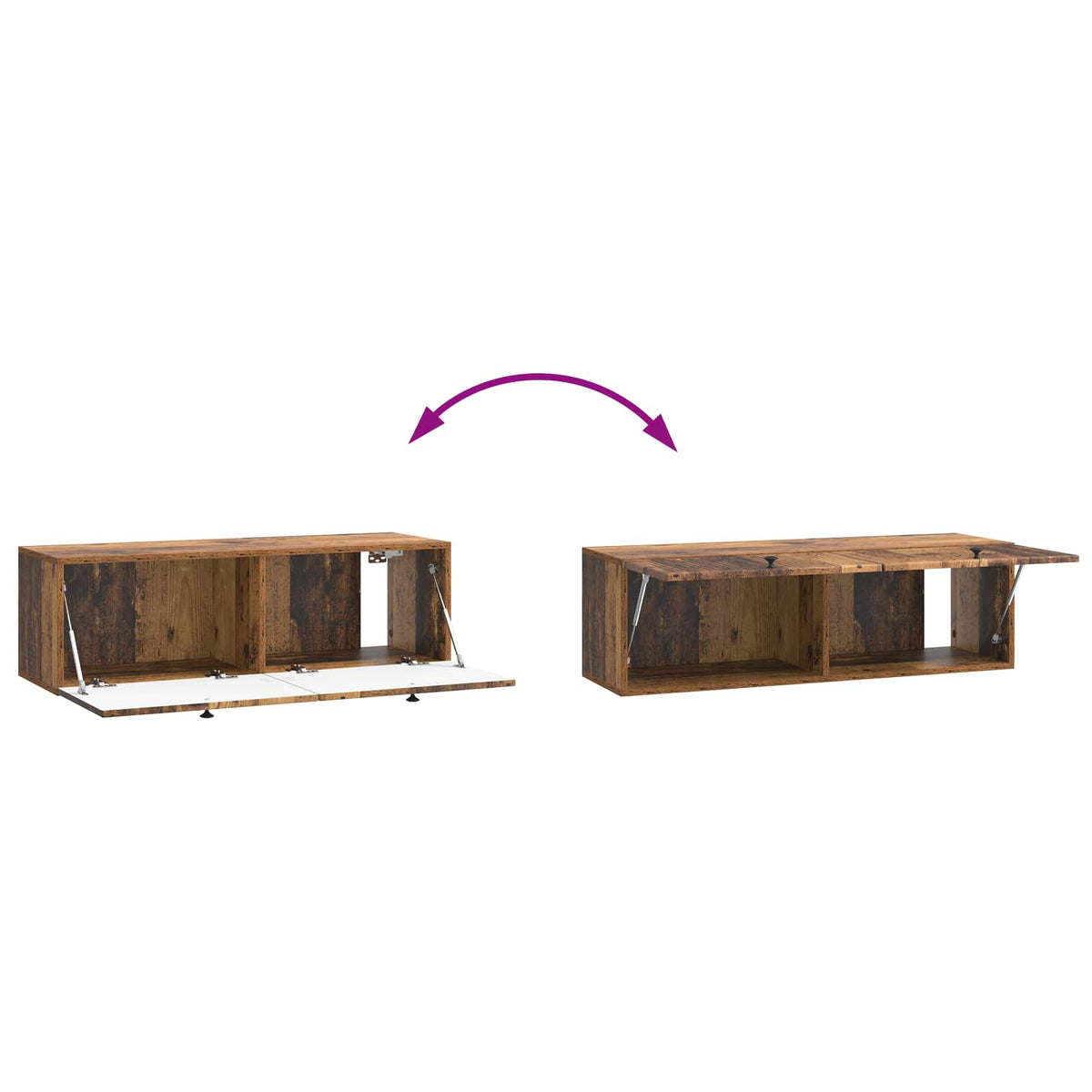 Væghængt TV-skab Gammelt træ 98 x 31 x 30 cm Konstrueret træ