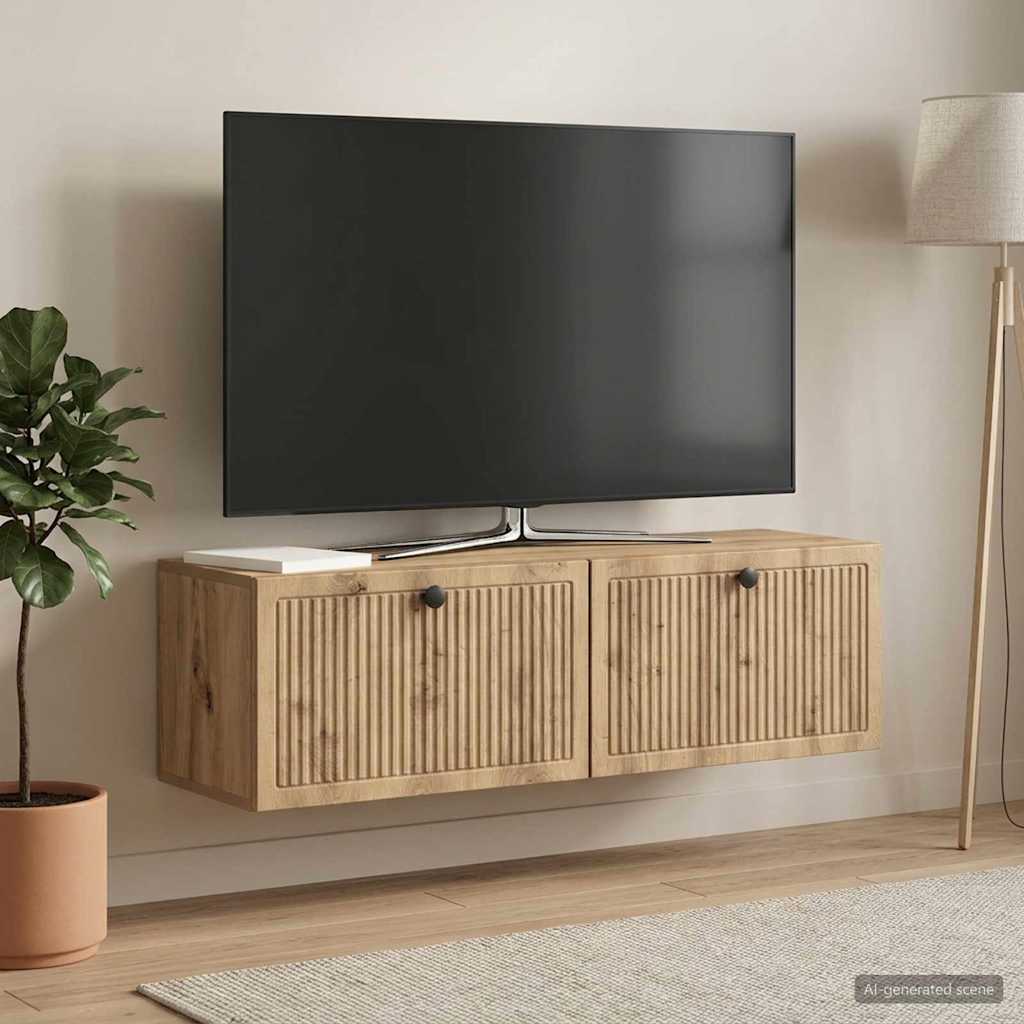 Væghængt TV-skab 98 x 31 x 30 cm Artisan-eg Konstrueret træ