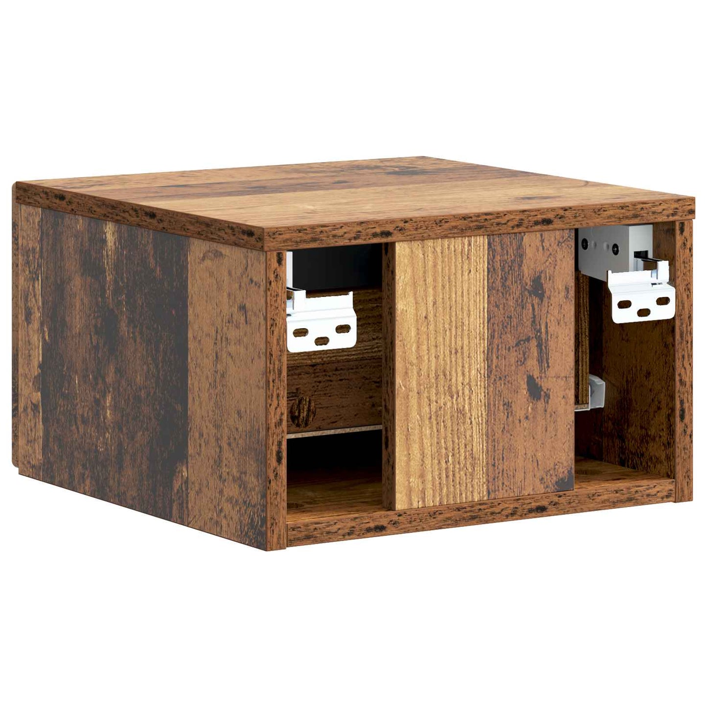 Væghængt Natbord Gammelt træ 33 x 34,5 x 20 cm Konstrueret træ