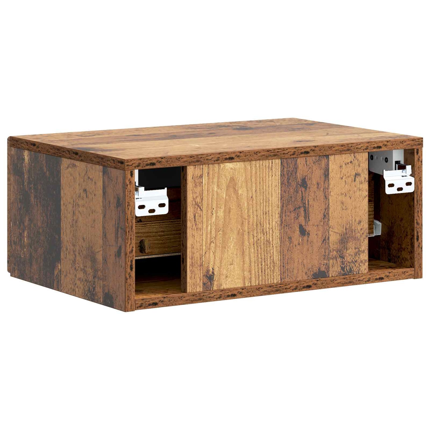 Væghængt Natbord Gammelt træ 49 x 34,5 x 20 cm Konstrueret træ