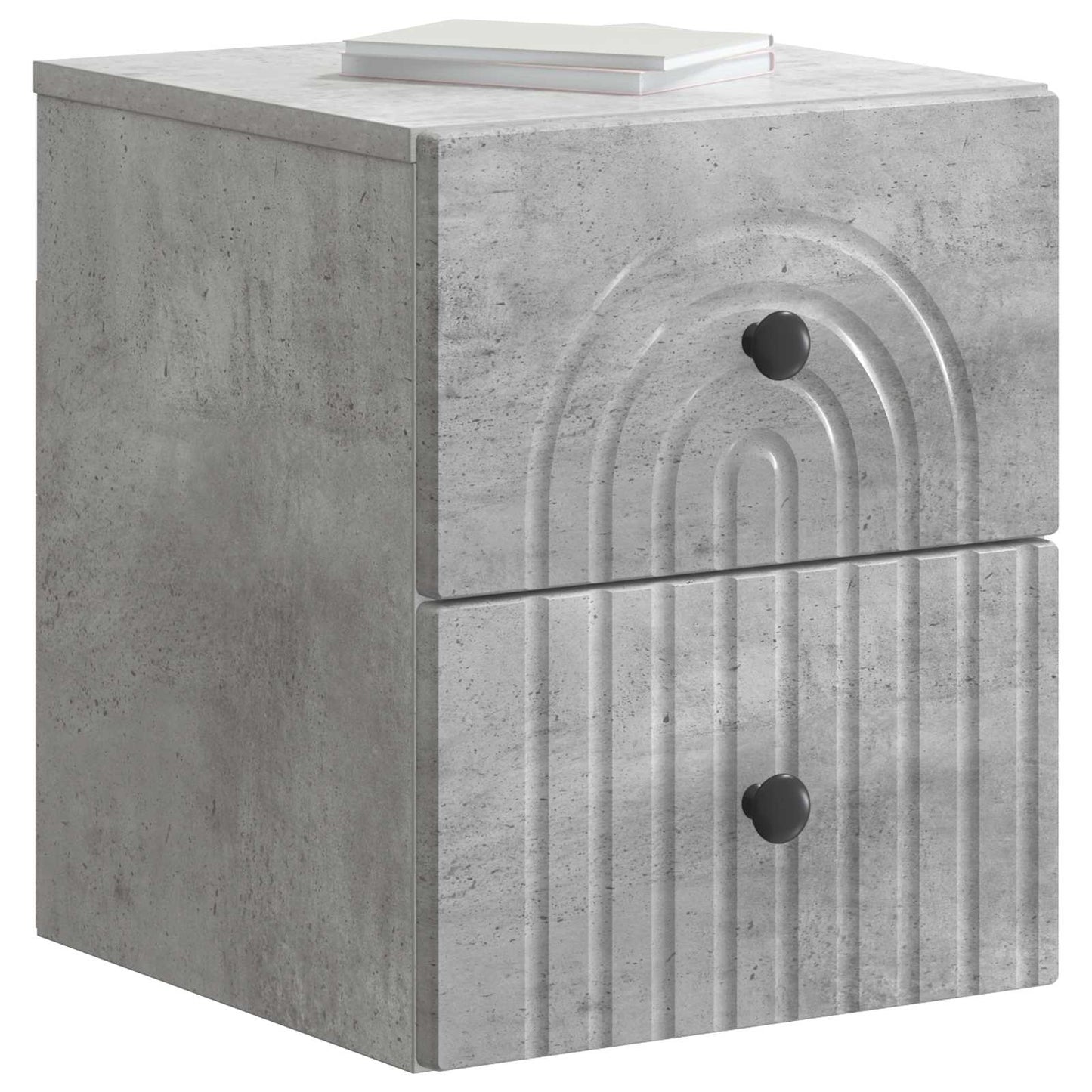 Væghængt Natbord Betongrå 33 x 34,5 x 40 cm Konstrueret træ
