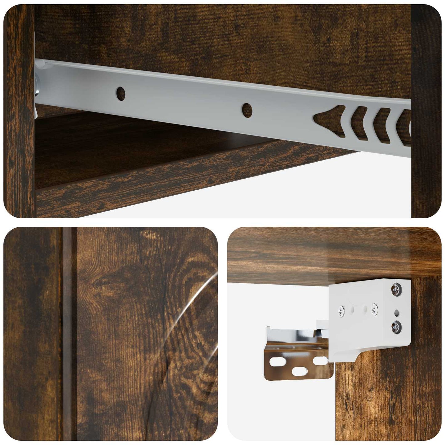Væghængt Sideskab 59 x 34,5 x 17 cm Konstrueret træ Røget eg