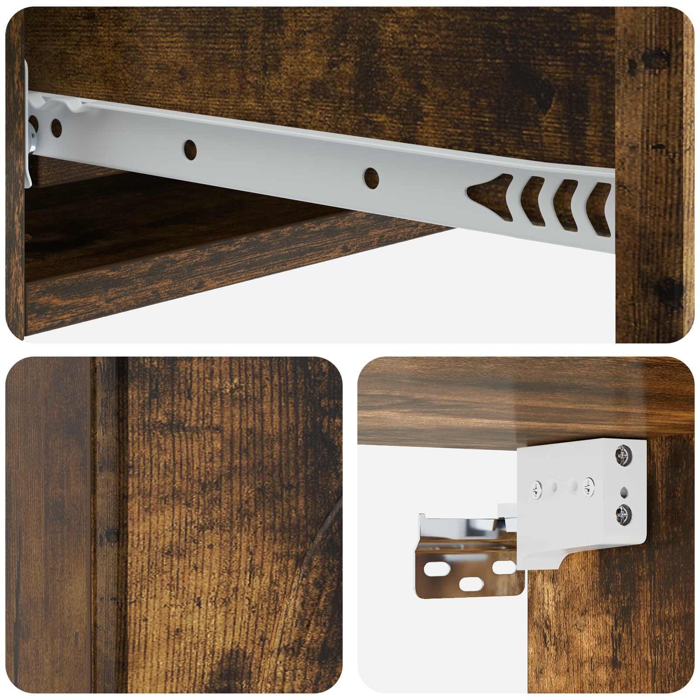 Væghængt Sideskab 87,5 x 34,5 x 17 cm Konstrueret træ Røget eg