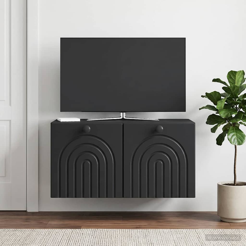 Væghængt TV-skab Sort 59,5 x 41 x 30 cm Konstrueret træ