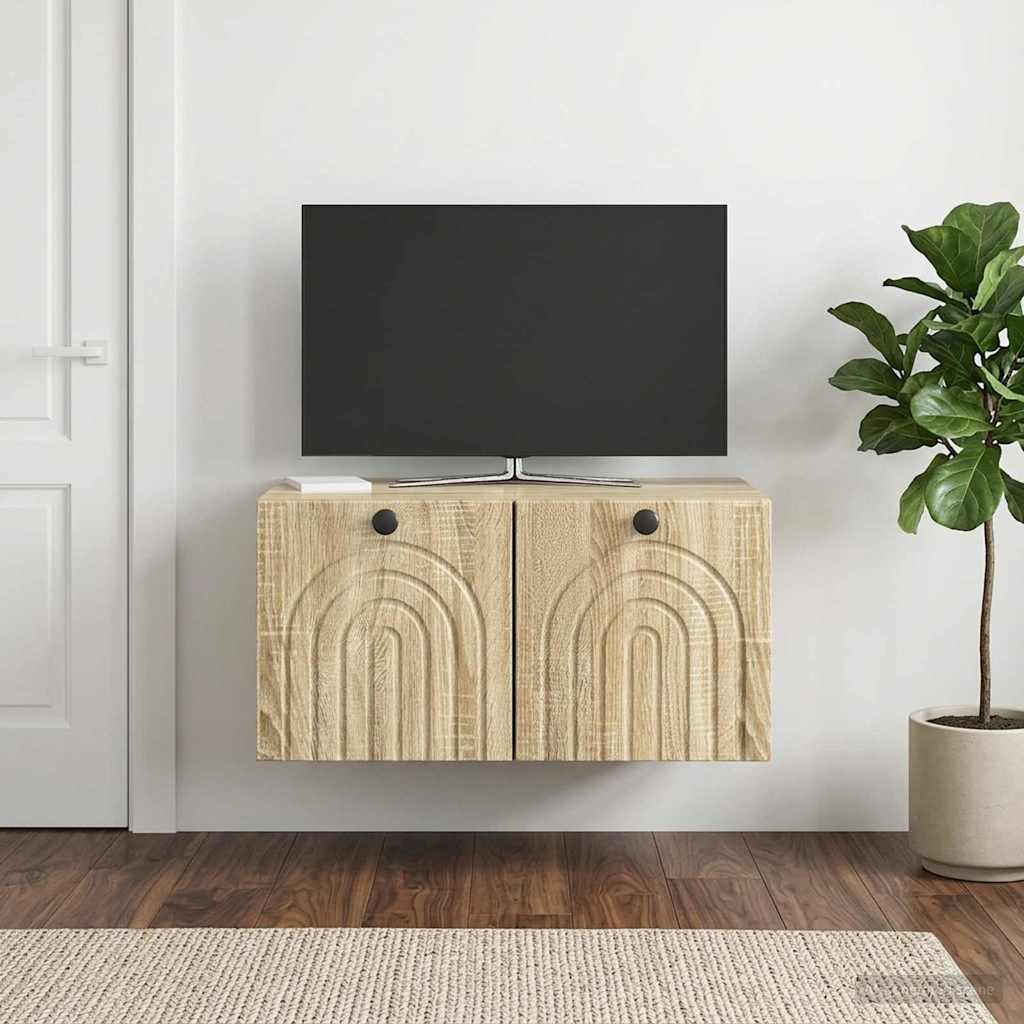 Væghængt TV-skab Sonoma-eg 59,5 x 41 x 30 cm Konstrueret træ