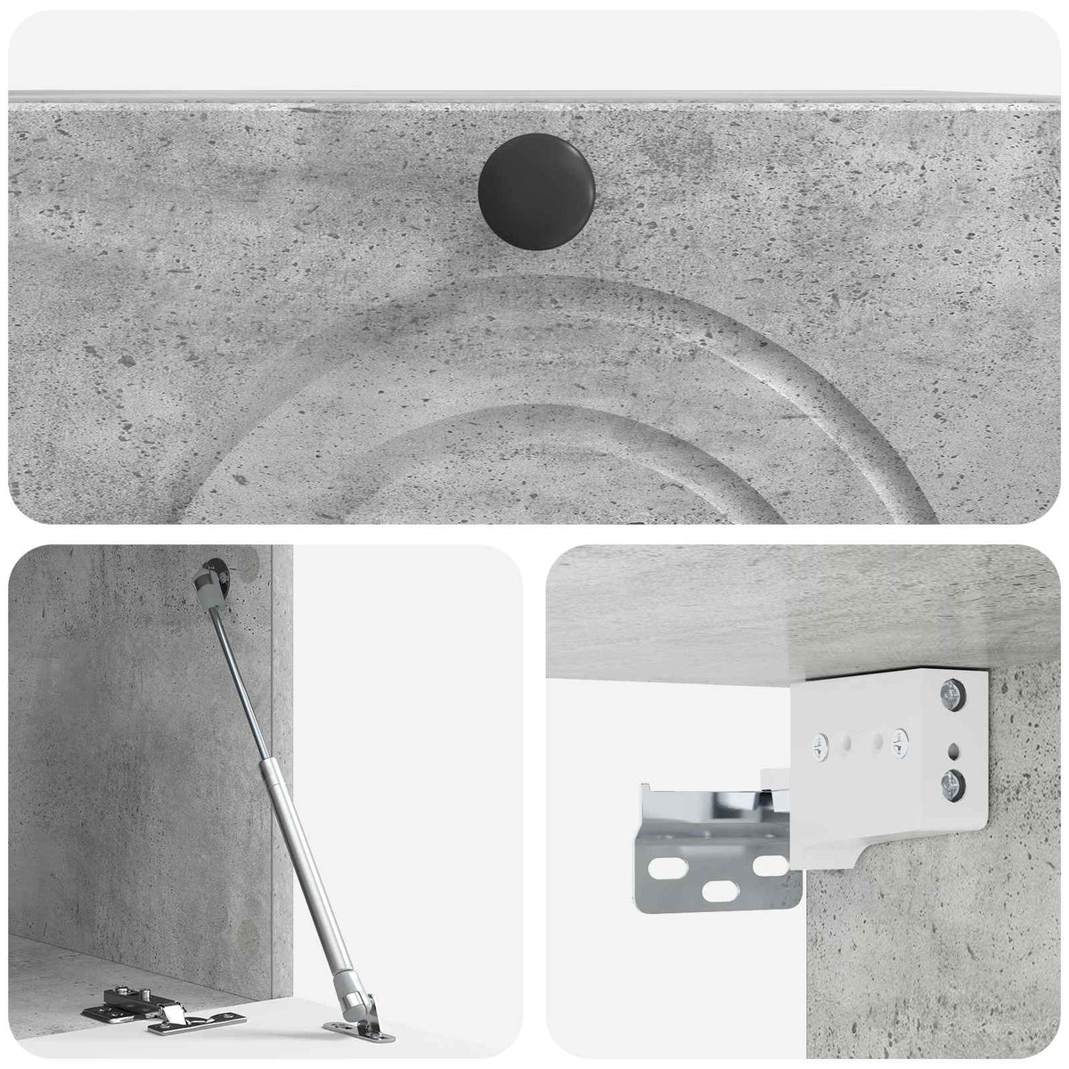 Væghængt TV-skab Betongrå 59,5 x 41 x 30 cm Konstrueret træ