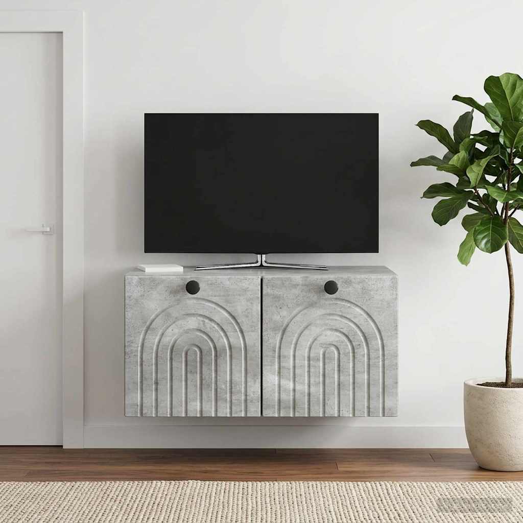 Væghængt TV-skab Betongrå 59,5 x 41 x 30 cm Konstrueret træ