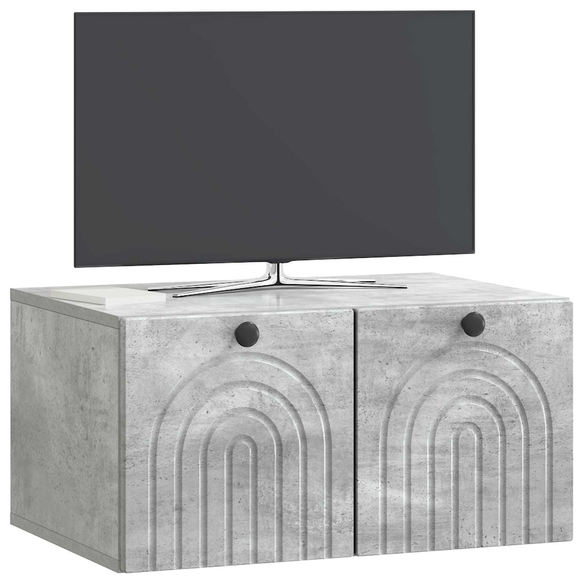 Væghængt TV-skab Betongrå 59,5 x 41 x 30 cm Konstrueret træ