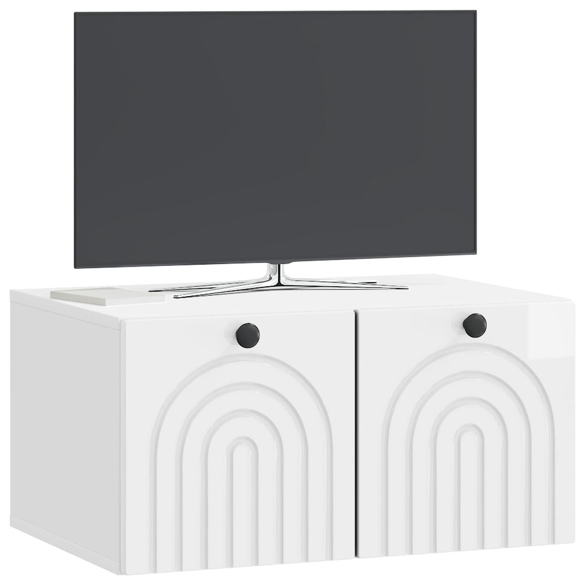 Væghængt TV-skab Vægmonteret Hvid højglans 59,5 x 41 x 30 cm