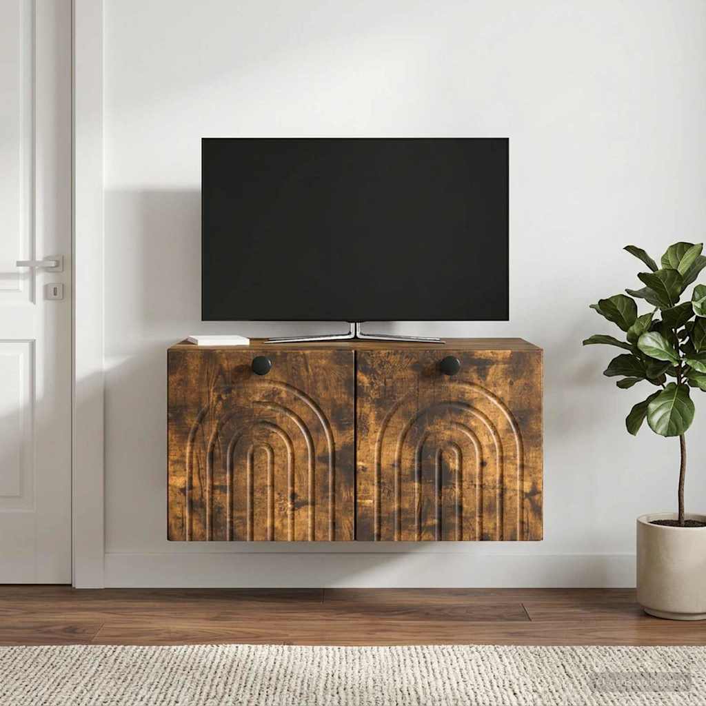 Væghængt TV-skab Røget eg 59,5 x 41 x 30 cm Konstrueret træ