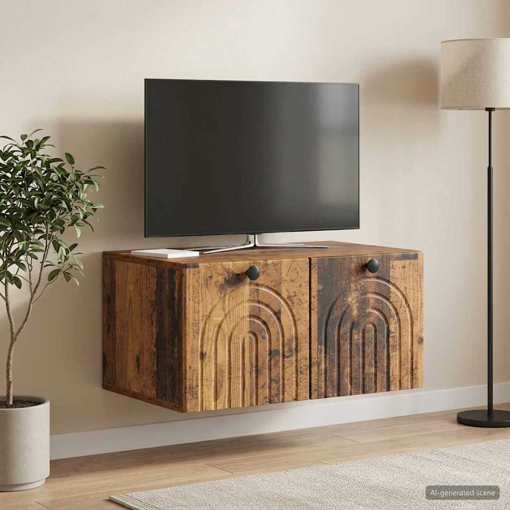 Væghængt TV-skab Gammelt træ 59,5 x 41 x 30 cm Konstrueret træ