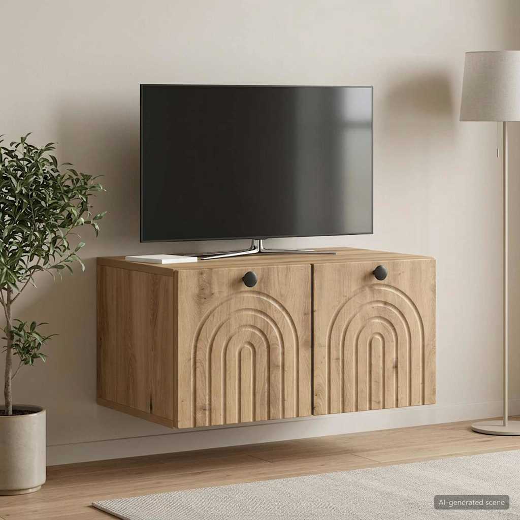 Væghængt TV-skab 59,5 x 41 x 30 cm Artisan-eg Konstrueret træ