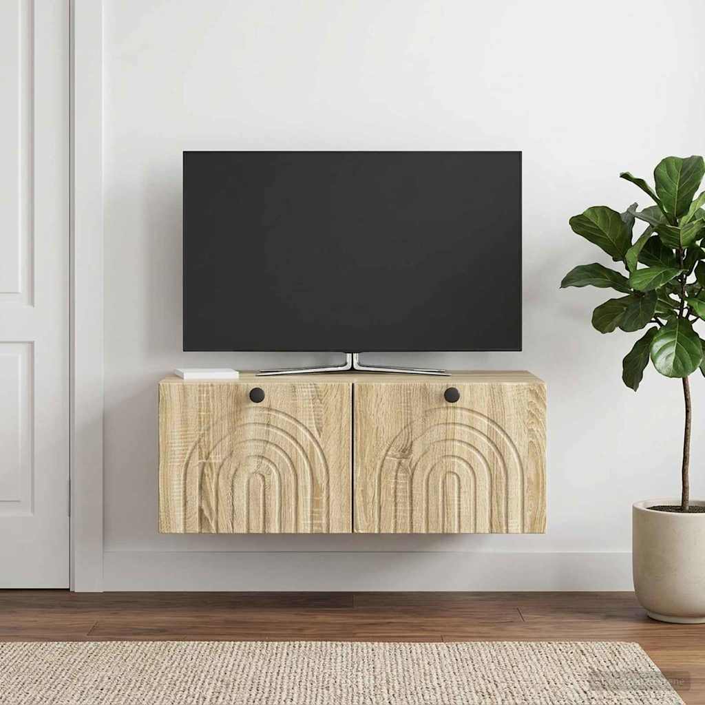 Væghængt TV-skab Sonoma-eg 78,5 x 41 x 30 cm Konstrueret træ
