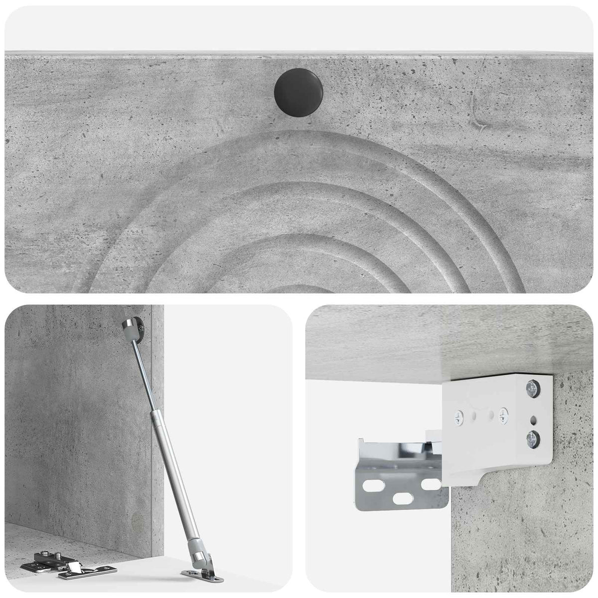 Væghængt TV-skab Betongrå 78,5 x 41 x 30 cm Konstrueret træ