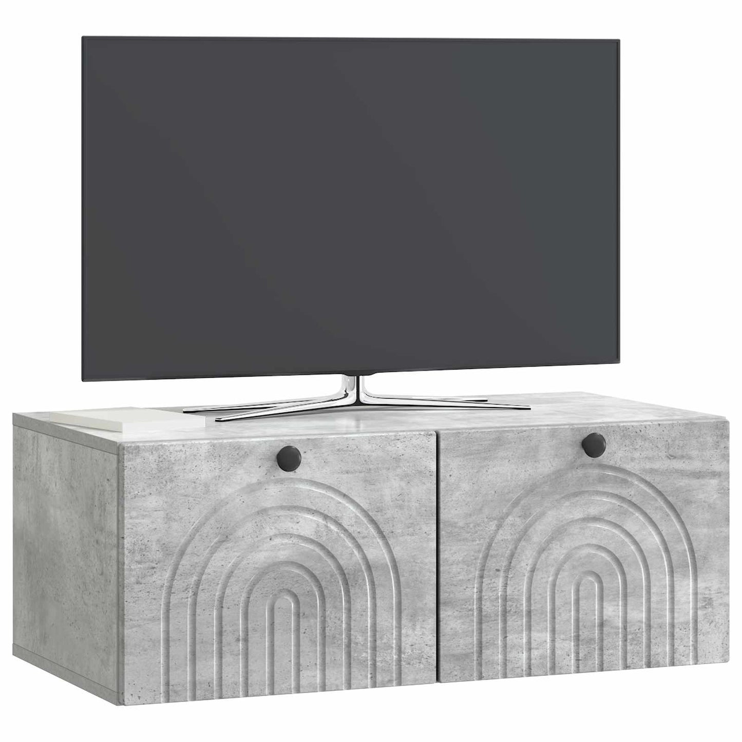 Væghængt TV-skab Betongrå 78,5 x 41 x 30 cm Konstrueret træ