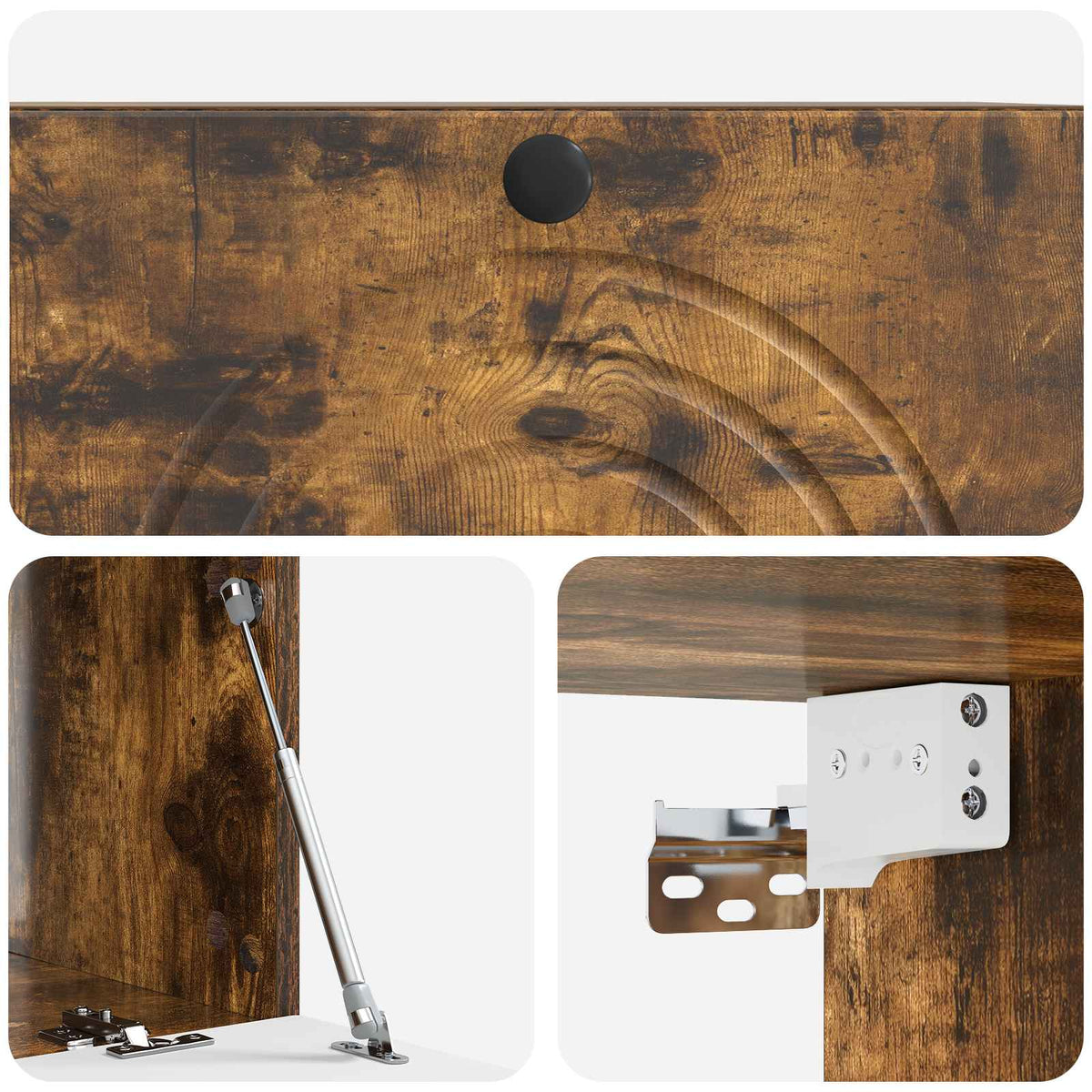 Væghængt TV-skab Røget eg 78,5 x 41 x 30 cm Konstrueret træ