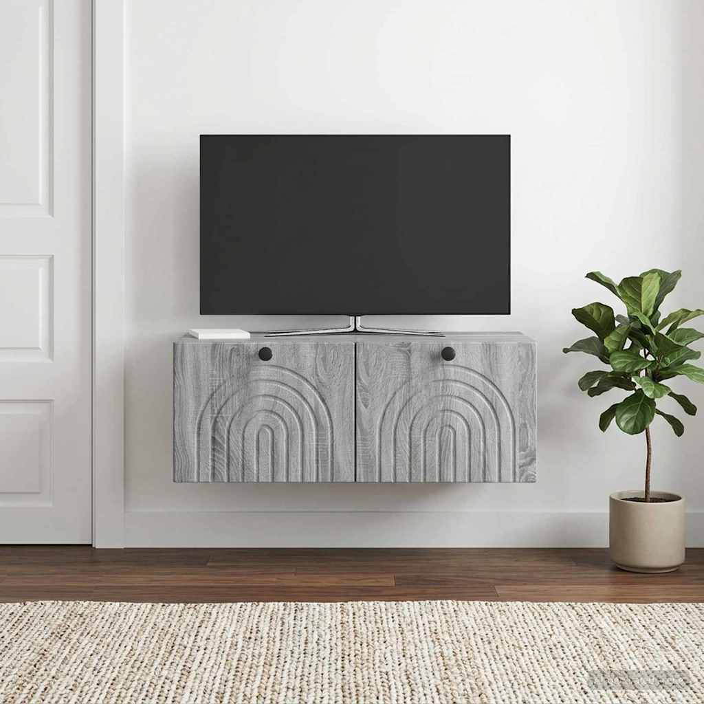 Væghængt TV-skab Vægmonteret Grå sonoma-eg 78,5 x 41 x 30 cm