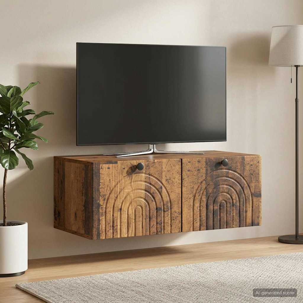 Væghængt TV-skab Gammelt træ 78,5 x 41 x 30 cm Konstrueret træ