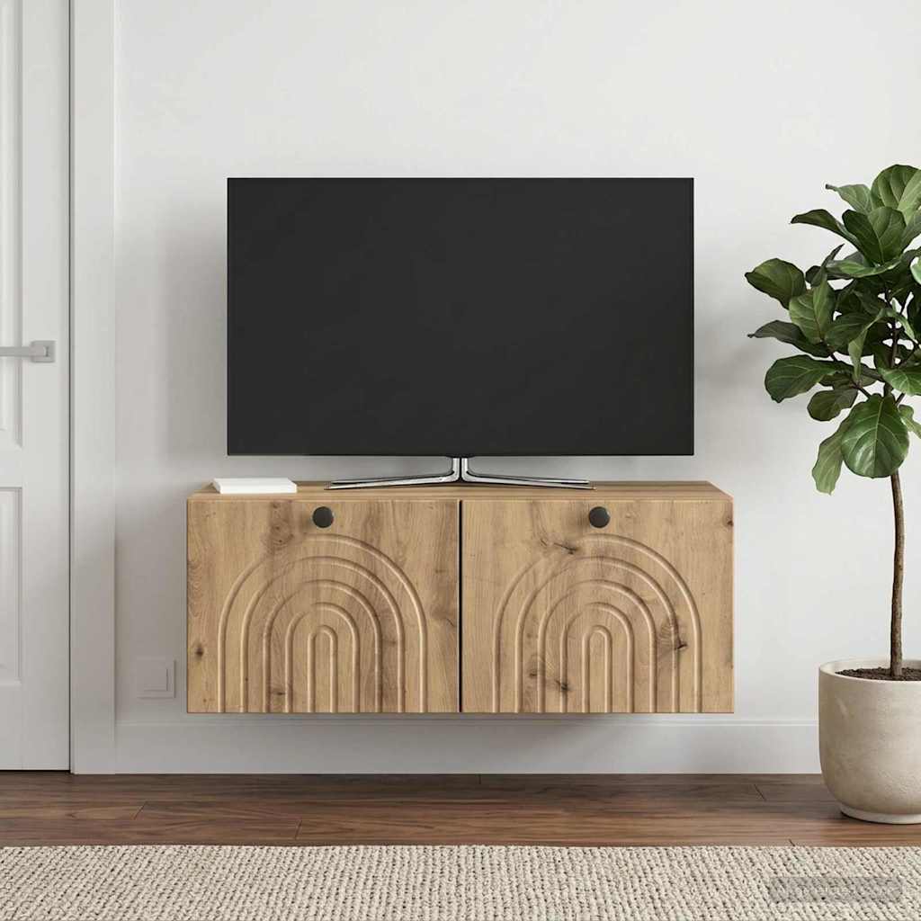 Væghængt TV-skab 78,5 x 41 x 30 cm Artisan-eg Konstrueret træ