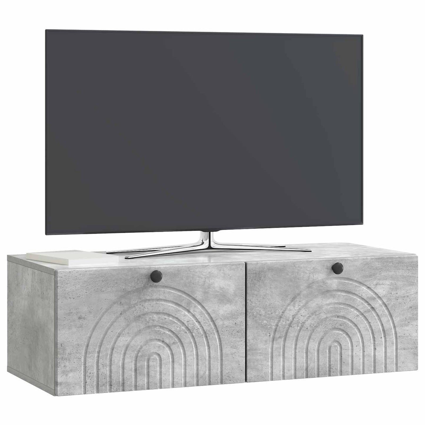 Væghængt TV-skab Betongrå 99 x 41 x 30 cm Konstrueret træ