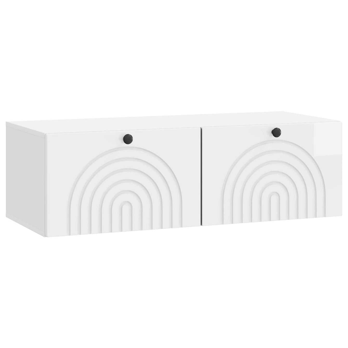 Væghængt TV-skab Hvid højglans 98 x 41 x 30 cm Konstrueret træ