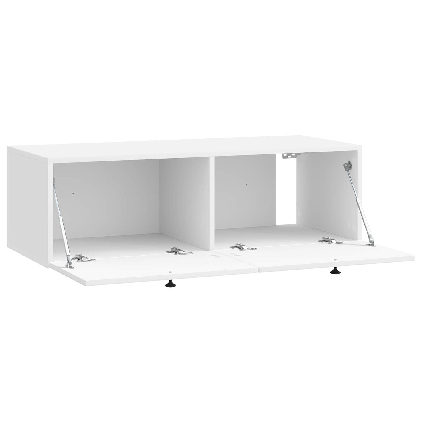 Væghængt TV-skab Hvid højglans 98 x 41 x 30 cm Konstrueret træ