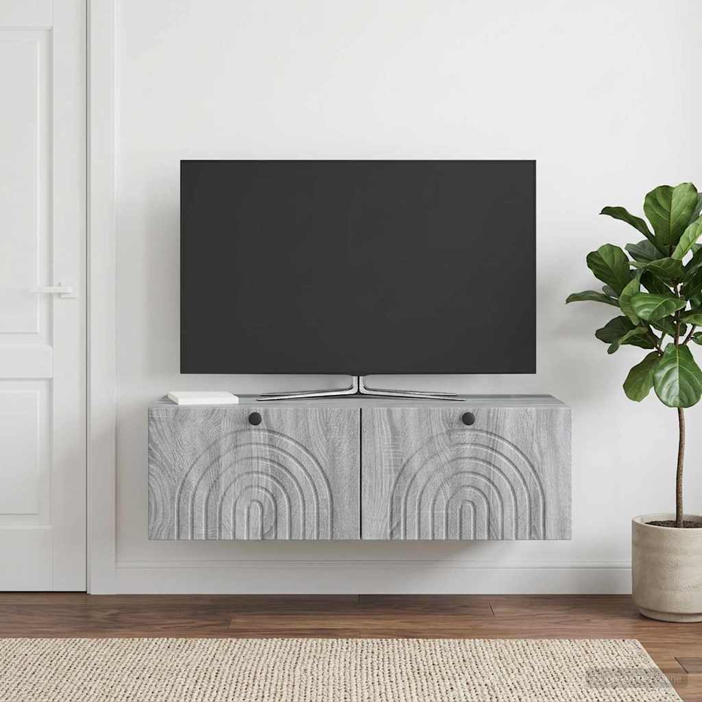 Væghængt TV-skab Grå sonoma-eg 99 x 41 x 30 cm Konstrueret træ