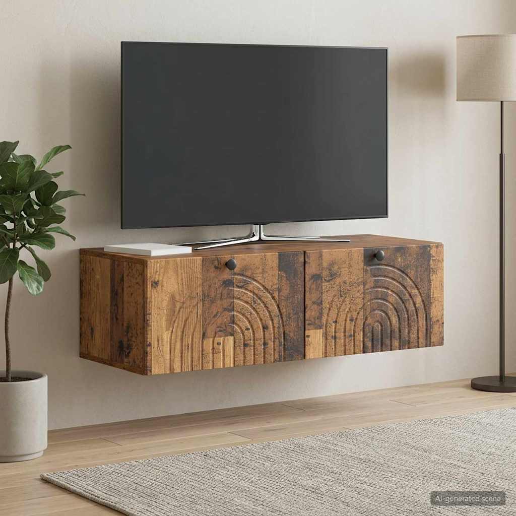 Væghængt TV-skab Gammelt træ 99 x 41 x 30 cm Konstrueret træ