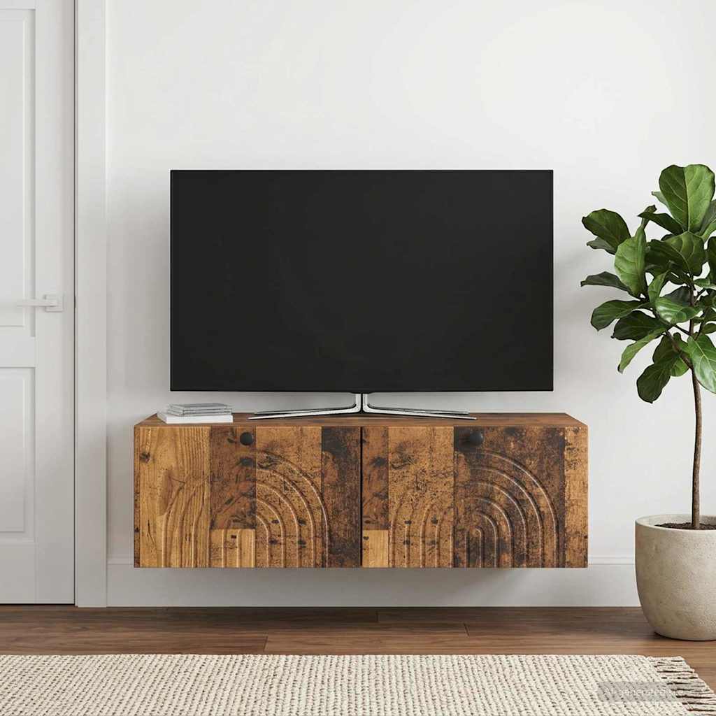 Væghængt TV-skab Gammelt træ 99 x 41 x 30 cm Konstrueret træ