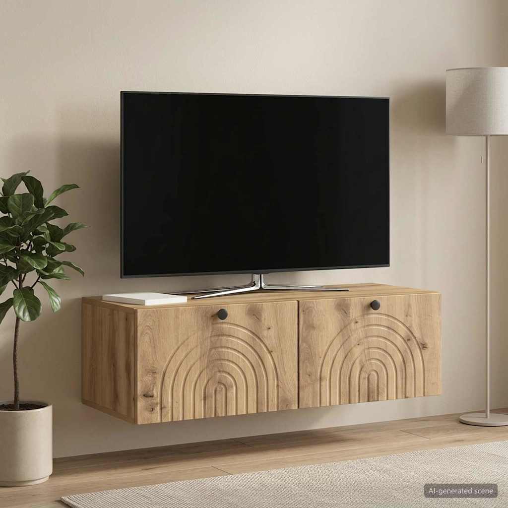 Væghængt TV-skab 99 x 41 x 30 cm Artisan-eg Konstrueret træ