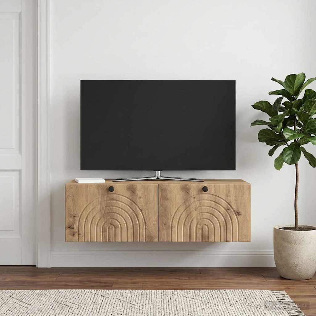 Væghængt TV-skab 99 x 41 x 30 cm Artisan-eg Konstrueret træ
