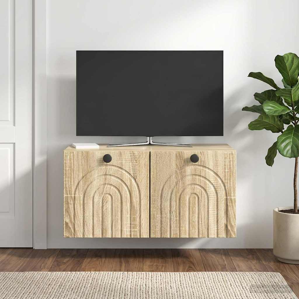 Væghængt TV-skab Sonoma-eg 59,5 x 31 x 30 cm Konstrueret træ