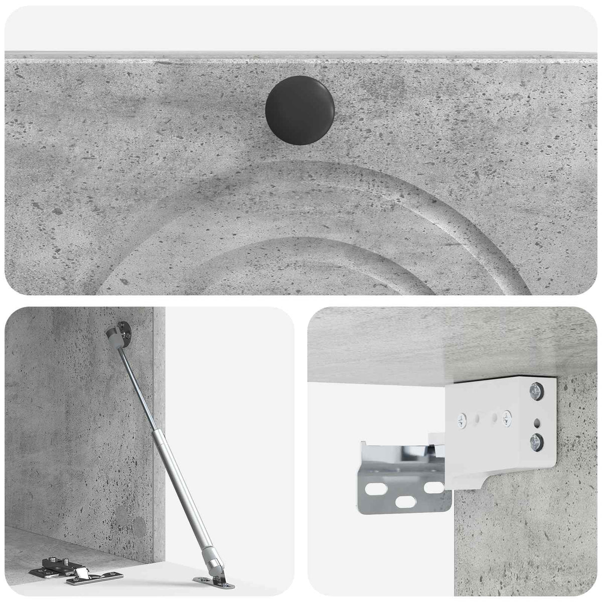 Væghængt TV-skab Betongrå 59,5 x 31 x 30 cm Konstrueret træ