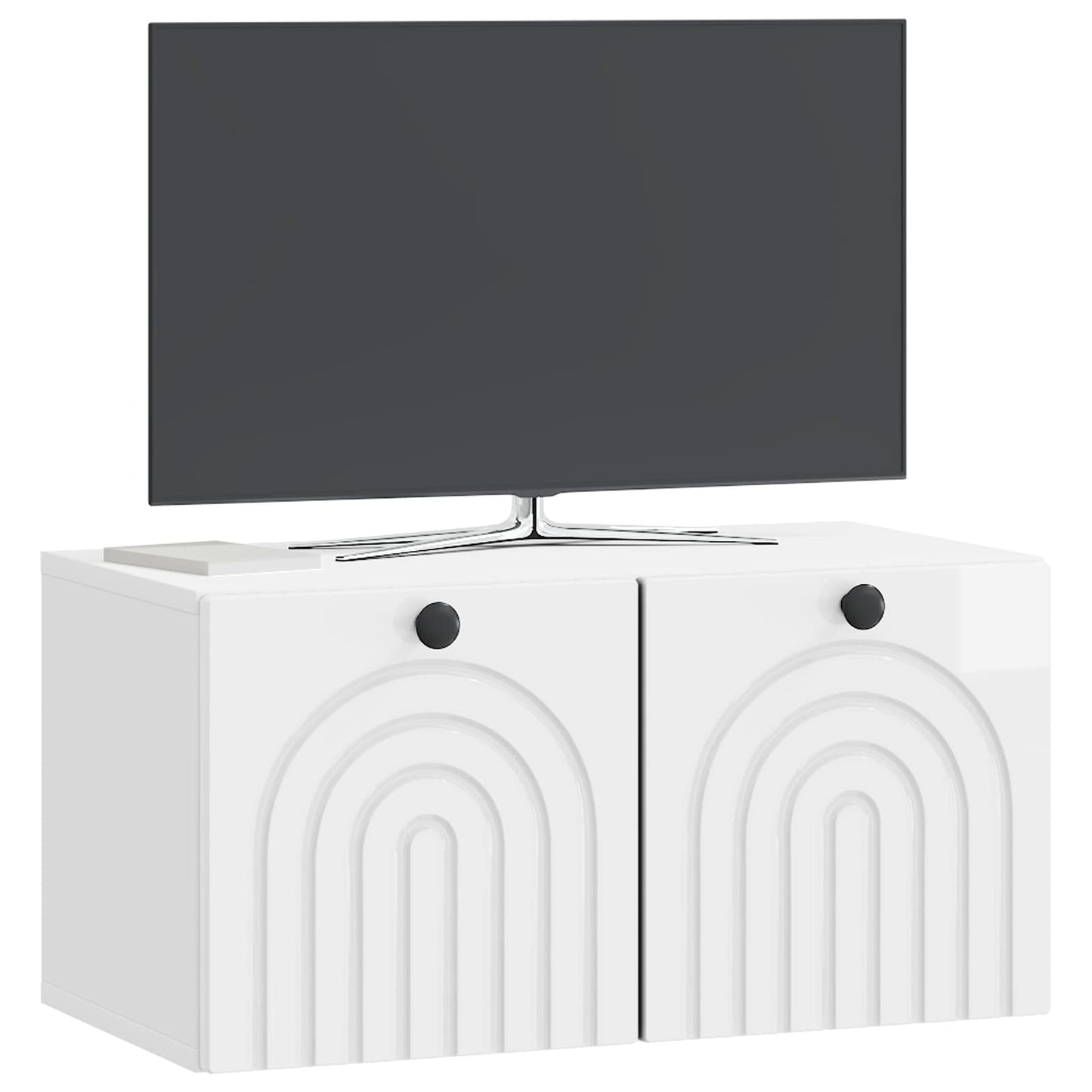 Væghængt TV-skab Vægmonteret Hvid højglans 59,5 x 31 x 30 cm