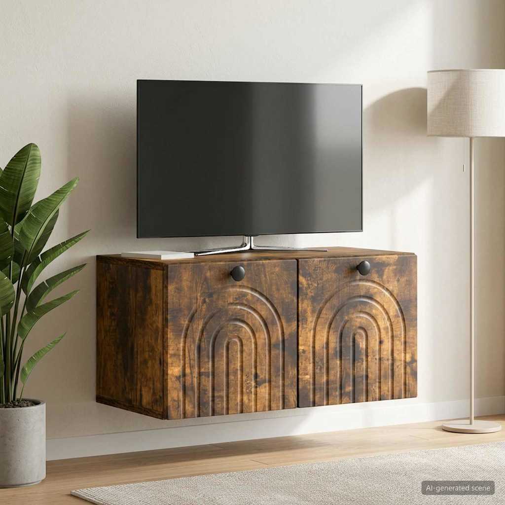 Væghængt TV-skab Røget eg 59,5 x 31 x 30 cm Konstrueret træ