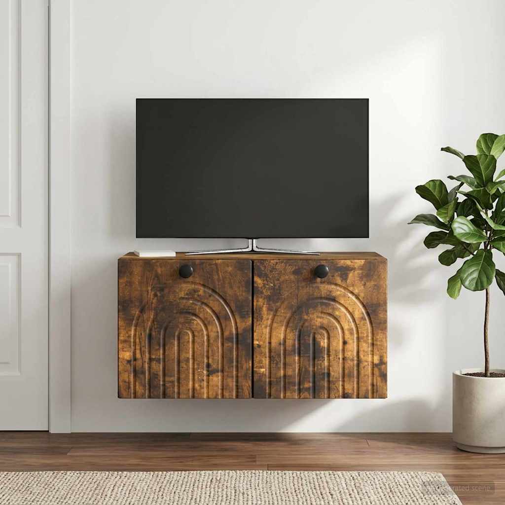 Væghængt TV-skab Røget eg 59,5 x 31 x 30 cm Konstrueret træ