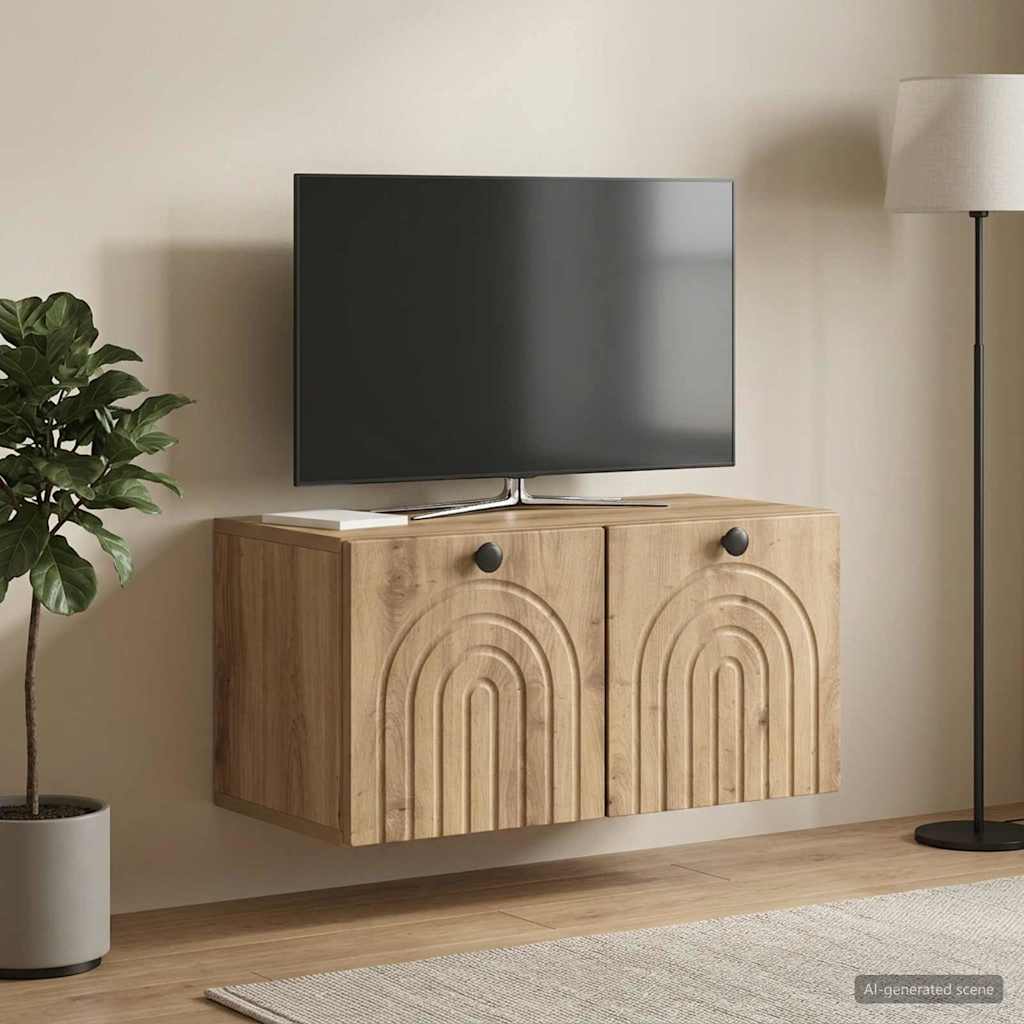Væghængt TV-skab 59,5 x 31 x 30 cm Artisan-eg Konstrueret træ