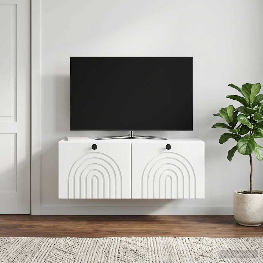 Væghængt TV-skab Hvid 78,5 x 31 x 30 cm Konstrueret træ