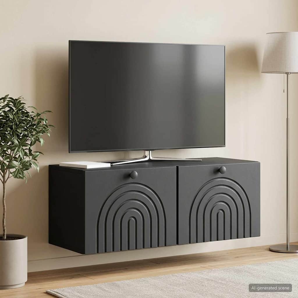 Væghængt TV-skab Sort 78,5 x 31 x 30 cm Konstrueret træ
