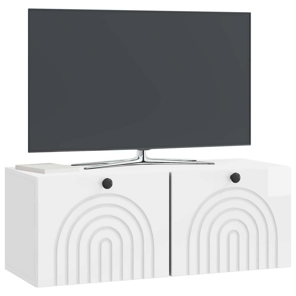 Væghængt TV-skab Vægmonteret Hvid højglans 78,5 x 31 x 30 cm