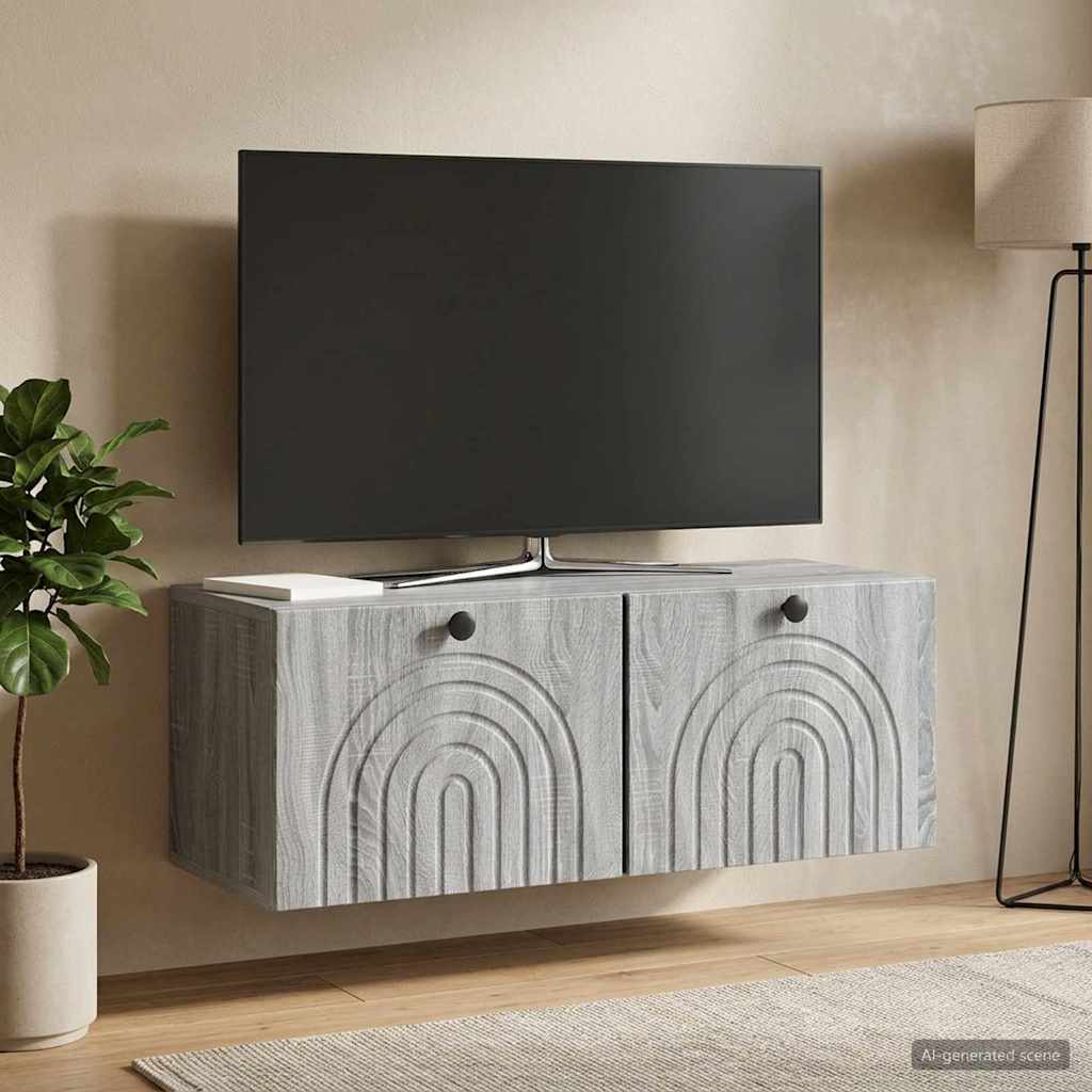 Væghængt TV-skab Vægmonteret Grå sonoma-eg 78,5 x 31 x 30 cm