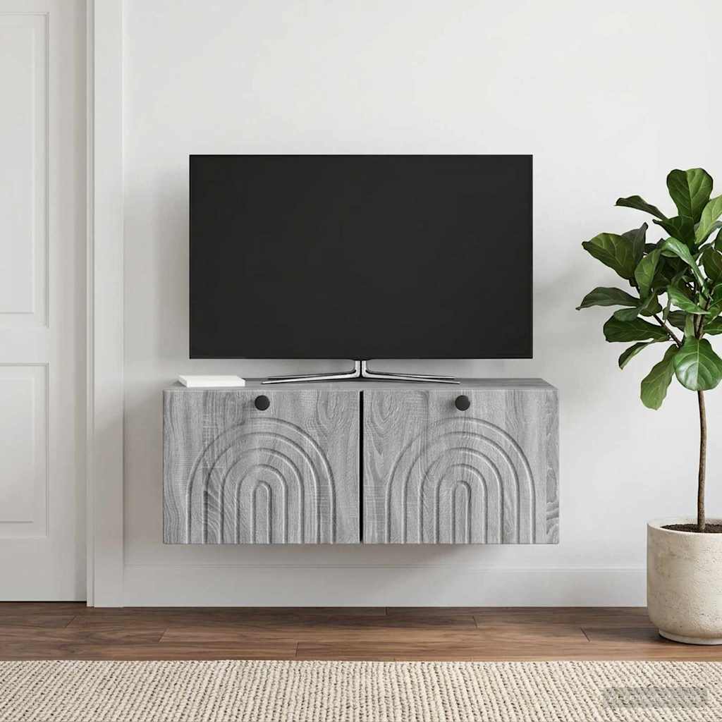 Væghængt TV-skab Vægmonteret Grå sonoma-eg 78,5 x 31 x 30 cm