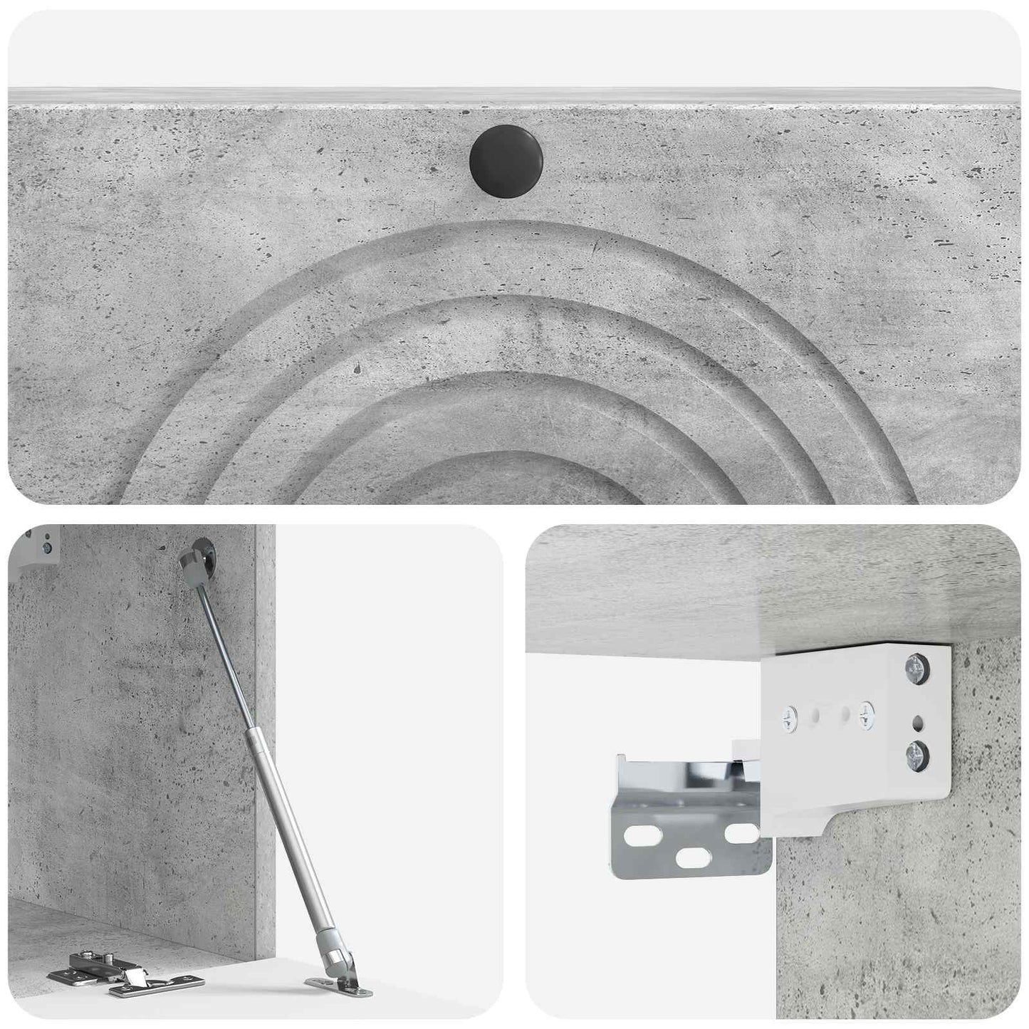 Væghængt TV-skab Betongrå 98 x 31 x 30 cm Konstrueret træ