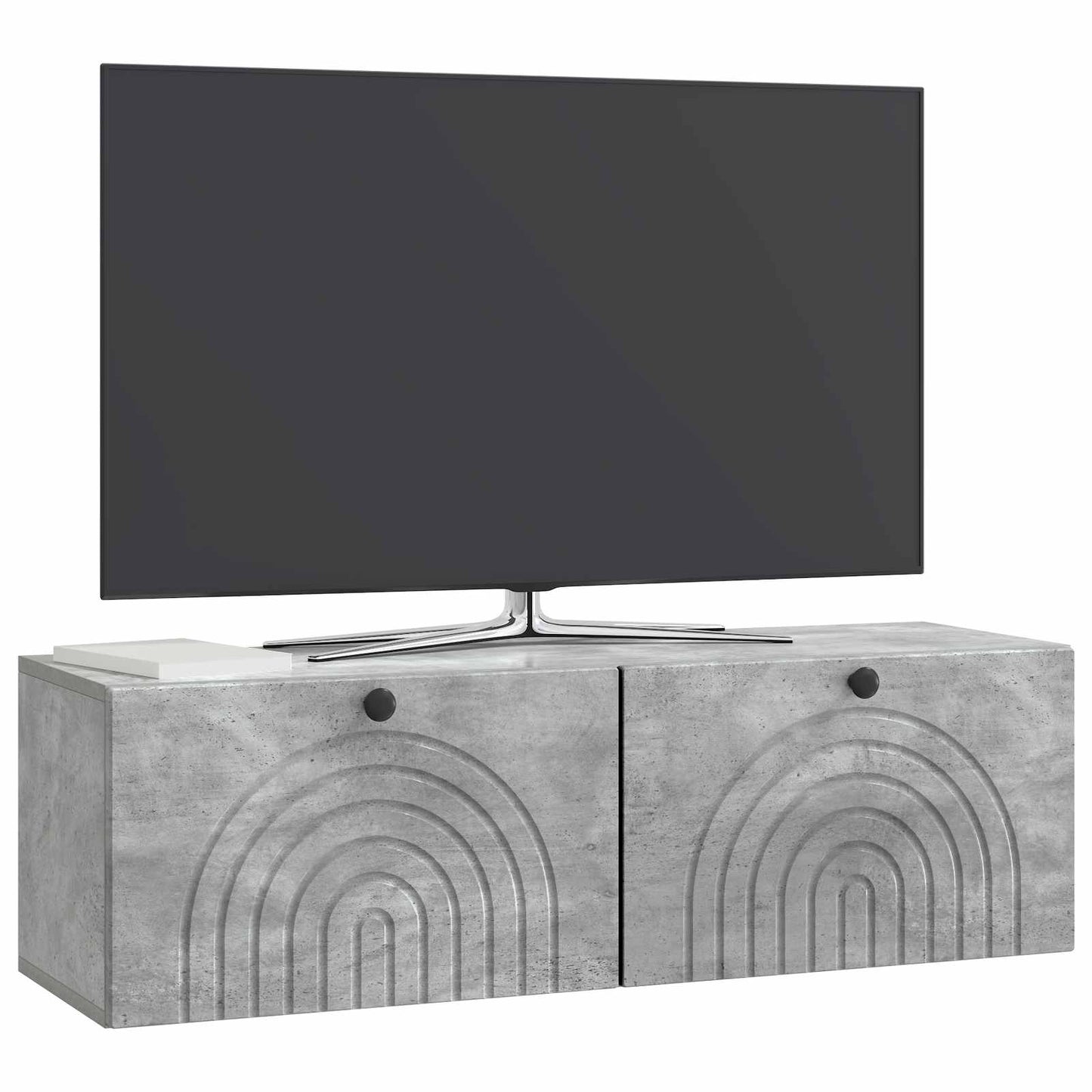 Væghængt TV-skab Betongrå 98 x 31 x 30 cm Konstrueret træ