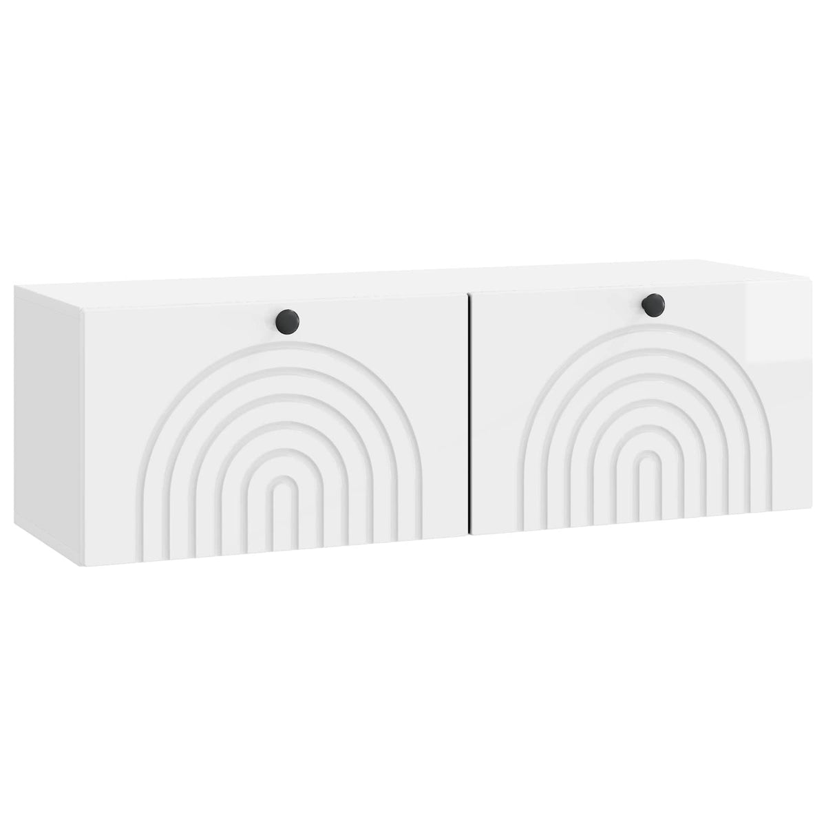 Væghængt TV-skab Hvid højglans 98 x 31 x 30 cm Konstrueret træ